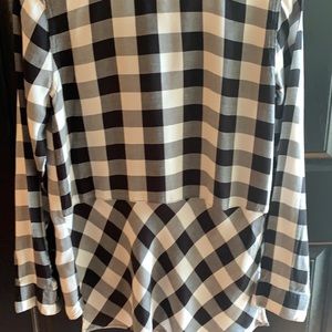 Large Gingham print trendy shirt.